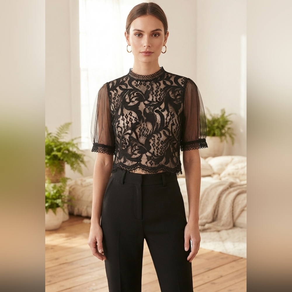 Peach sheer blouse
